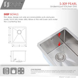 STYLISH 16 inch Single Bowl Undermount Stainless Steel Kitchen Sink Laundry