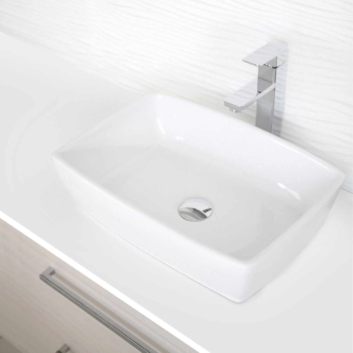 STYLISH 19 inch Rectangular Vessel Bathroom Sink