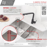STYLISH 28 inch Double Bowl Dual mount 18G Stainless Steel Kitchen Sink with Grids and Strainers