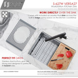 STYLISH 27 inch Workstation Single Bowl Undermount 16 Gauge Stainless Steel Kitchen Sink with Built in Accessories
