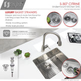STYLISH 23 inch Single Bowl Undermount Stainless Steel Kitchen Sink