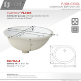 STYLISH 19 inch Oval Undermount Bathroom Sink with Overflow