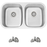 STYLISH 32 inch Double Bowl Undermount and Drop-in Kitchen Sink