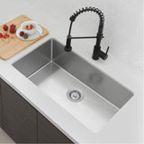 STYLISH 31 inch Single Bowl Undermount Stainless Steel Kitchen Sink