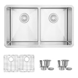 STYLISH 30 inch Double Bowl Undermount Stainless Steel Kitchen Sink