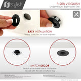 STYLISH 24 inch Rectangular Undermount Ceramic Bathroom Sink with 2 Overflow Finishes