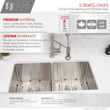 STYLISH 30 inch Double Bowl Undermount and Drop-in Stainless Steel Kitchen Sink
