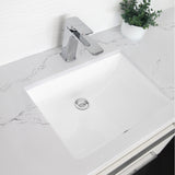 STYLISH 21 inch Rectangular Undermount Bathroom Sink with Overflow Polished Chrome