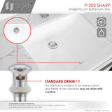 STYLISH 21 inch Rectangular Undermount Bathroom Sink with Overflow Polished Chrome