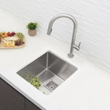 STYLISH 16 inch Single Bowl Stainless Steel Kitchen Sink with Square Strainer