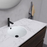 STYLISH 16 inch Round Undermount Ceramic Bathroom Sink with 2 Overflow Finishes