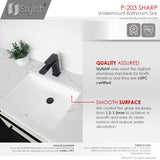 STYLISH 21 inch Rectangular Undermount Bathroom Sink with Overflow Polished Chrome