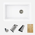 Dual Mount 28 Inch Composite Granite Single Bowl Workstation Kitchen Sink With Cutting Board