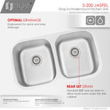 STYLISH 32 inch Double Bowl Undermount and Drop-in Kitchen Sink