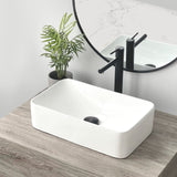 STYLISH 19 inch White Rectangular Ceramic Vessel Bathroom Sink