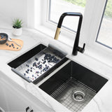 STYLISH 32 inch Graphite Double Bowl Undermount Stainless Steel Kitchen Sink