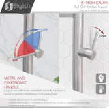 STYLISH Stainless Steel Single Handle Pull Out Dual Mode Kitchen Sink Faucet with Spout Hose