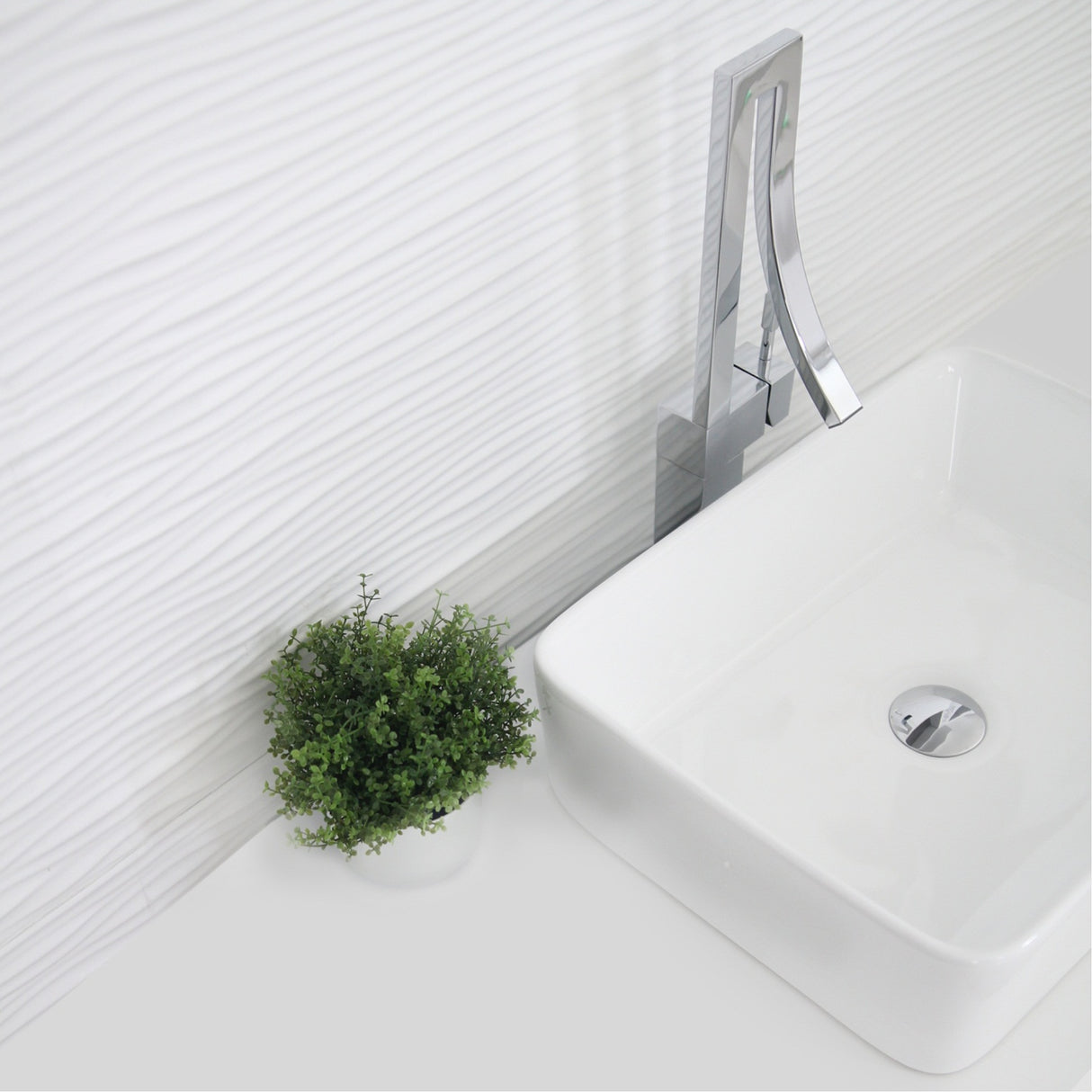 STYLISH 18 inch Rectangular Vessel Bathroom Sink