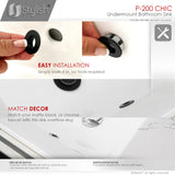 STYLISH 20 3/4 inch Rectangular Undermount Bathroom Sink with Overflow Polished Chrome