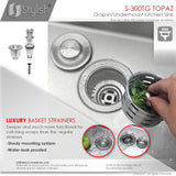 STYLISH 28 inch Double Bowl Dual mount 18G Stainless Steel Kitchen Sink with Grids and Strainers