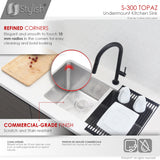 STYLISH 28 inch Double Bowl Undermount Stainless Steel Kitchen Sink