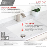STYLISH 20 3/4 inch Rectangular Undermount Bathroom Sink with Overflow Polished Chrome