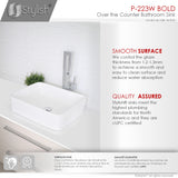 STYLISH 18 inch Rectangular Vessel Bathroom Sink