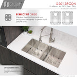STYLISH 32 inch Double Bowl Undermount Stainless Steel Kitchen Sink