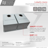 STYLISH 30 inch Double Bowl Undermount and Drop-in Stainless Steel Kitchen Sink