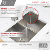 STYLISH 28 inch Single Bowl Drop-in/Undermount Stainless Steel Kitchen Sink S-306G