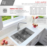 STYLISH 32 inch Slim Low Divider Double Bowl Undermount Stainless Steel Kitchen Sink