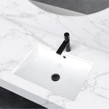 STYLISH 24 inch Rectangular Undermount Ceramic Bathroom Sink with 2 Overflow Finishes