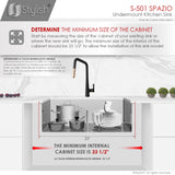 STYLISH 33 inch Slim Low Divider Double Bowl Undermount Stainless Steel Kitchen Sink