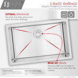 STYLISH 28 inch Single Bowl Drop-in/Undermount Stainless Steel Kitchen Sink S-306G