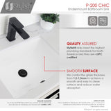 STYLISH 20 3/4 inch Rectangular Undermount Bathroom Sink with Overflow Polished Chrome