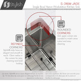 STYLISH 30 inch Farmhouse Single Bowl Stainless Steel Apron Kitchen Sink