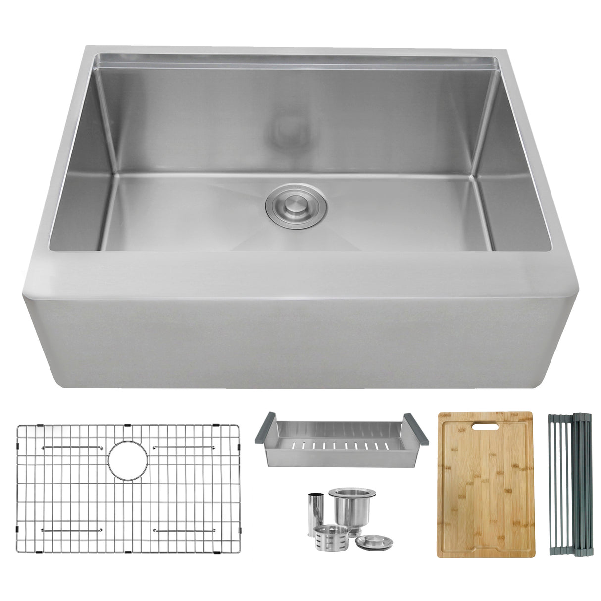 STYLISH 30 inch Farmhouse Single Bowl Stainless Steel Apron Kitchen Sink