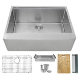 STYLISH 30 inch Farmhouse Single Bowl Stainless Steel Apron Kitchen Sink