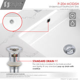 STYLISH 20 inch Rectangular Undermount Bathroom Sink with Overflow