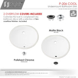 STYLISH 19 inch Oval Undermount Bathroom Sink with Overflow