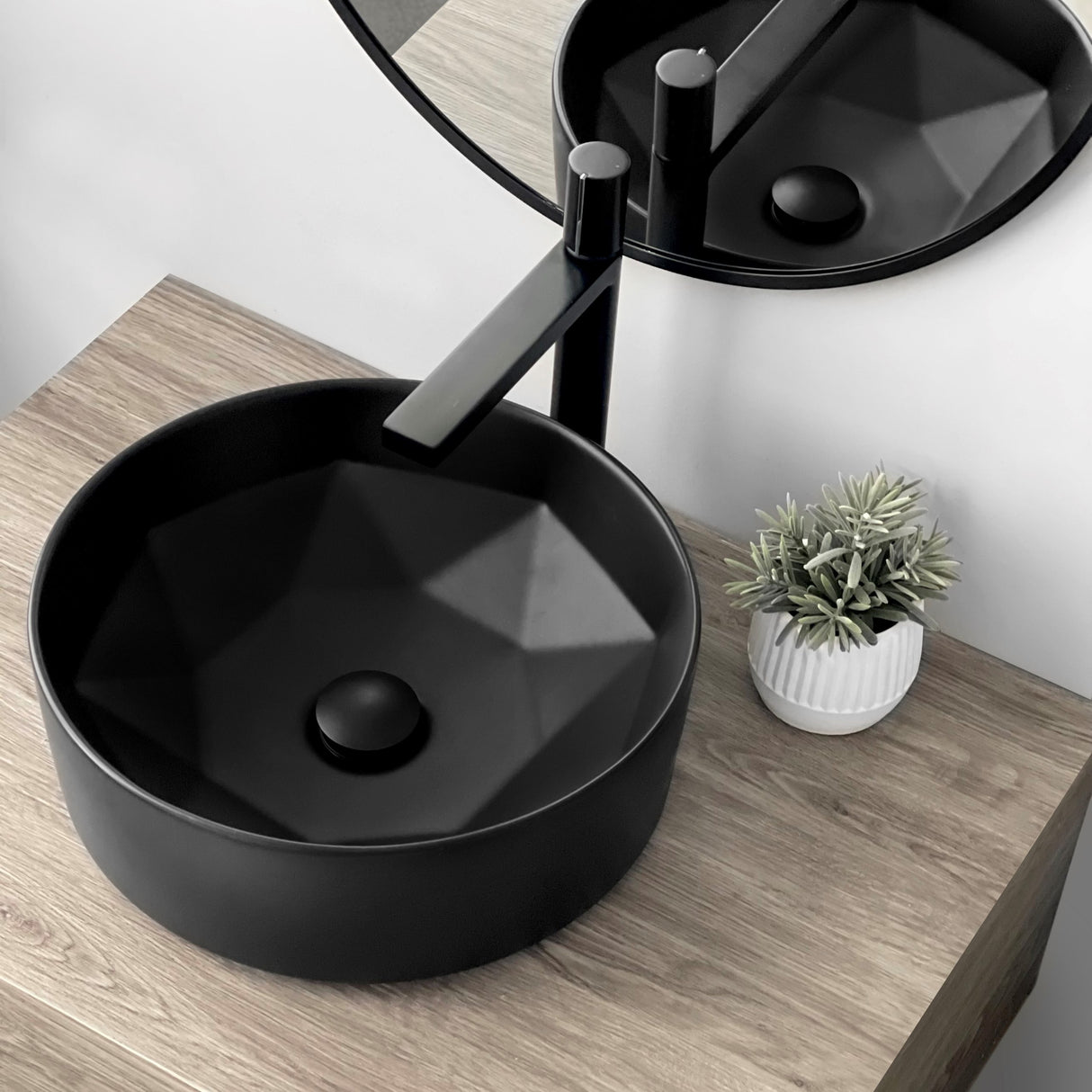STYLISH 16 inch Round Ceramic Vessel Bathroom Sink