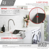 STYLISH 22 x 18 inch Single Bowl Undermount and Drop-in Stainless Steel Laundry Sink
