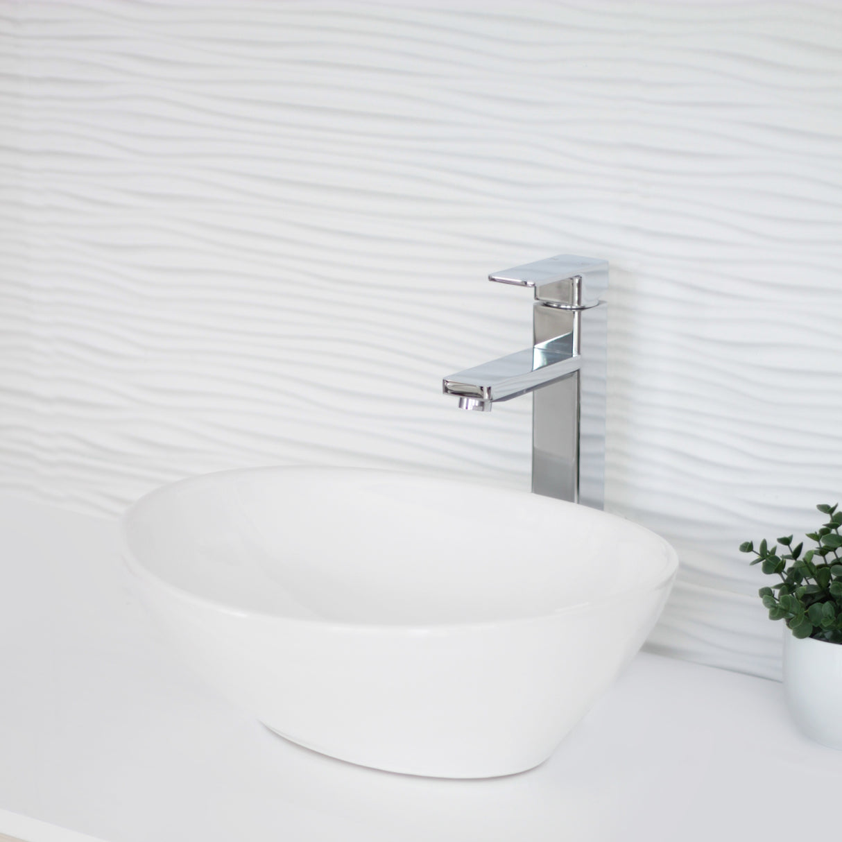 STYLISH 15 inch Oval Vessel Bathroom Sink