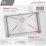 STYLISH 28 inch Single Bowl Undermount Stainless Steel Kitchen Sink