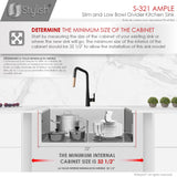 STYLISH 32 inch Slim Low Divider Double Bowl Undermount Stainless Steel Kitchen Sink