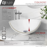 STYLISH 16 inch White Round Ceramic Vessel Bathroom Sink