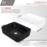 STYLISH 18 inch Rectangular Vessel Bathroom Sink