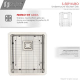 STYLISH 16 inch Single Bowl Stainless Steel Kitchen Sink with Square Strainer