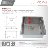 STYLISH 19 inch Single Bowl Undermount Stainless Steel Kitchen Sink Laundry