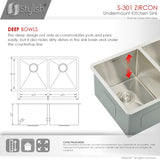 STYLISH 32 inch Double Bowl Undermount Stainless Steel Kitchen Sink